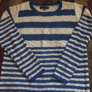 Shayne, Blue and white pullover sweater